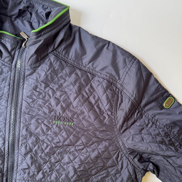 BOSS Men’s Lightweight Quilted Bomber Jacket Coat Sz XL – Navy Blue - Picture 6 of 12